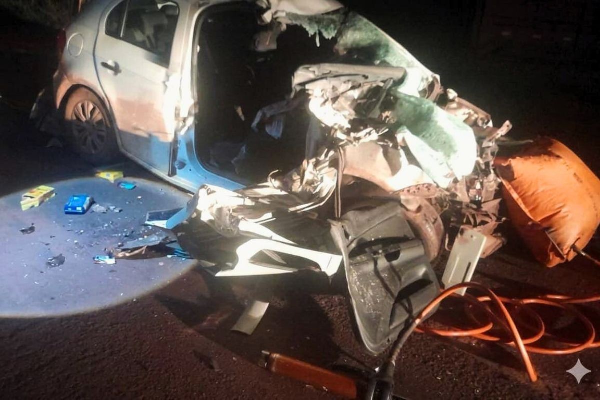 Três pessoas morrem e duas ficam feridas em acidente entre carro e caminhão na BR-262