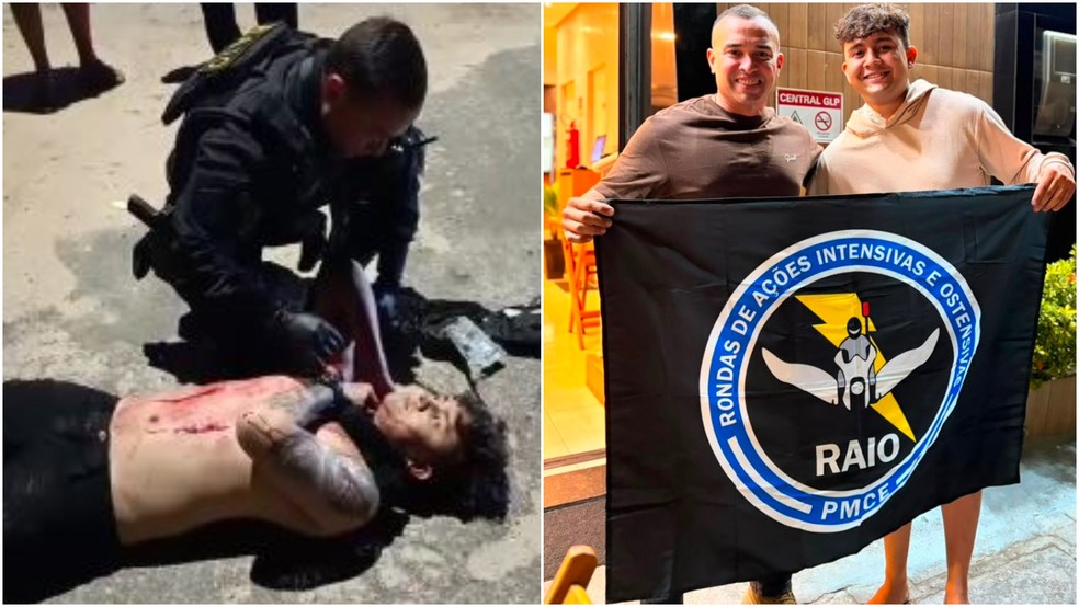 Ismael Madyson reencontrou o policial que o salvou após uma tentativa de latrocínio. — Foto: Arquivo pessoal