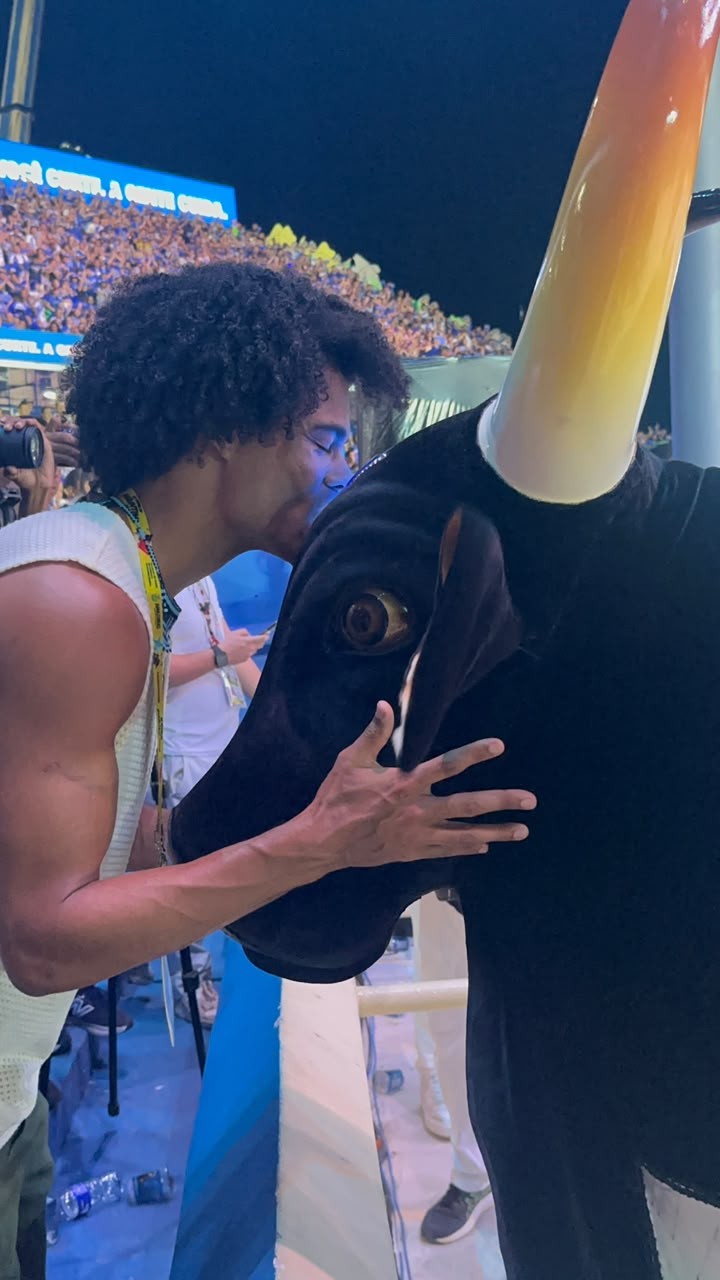 Boi Caprichoso dança para ex-BBB Breno Corã na 2º noite do Festival de Parintins
