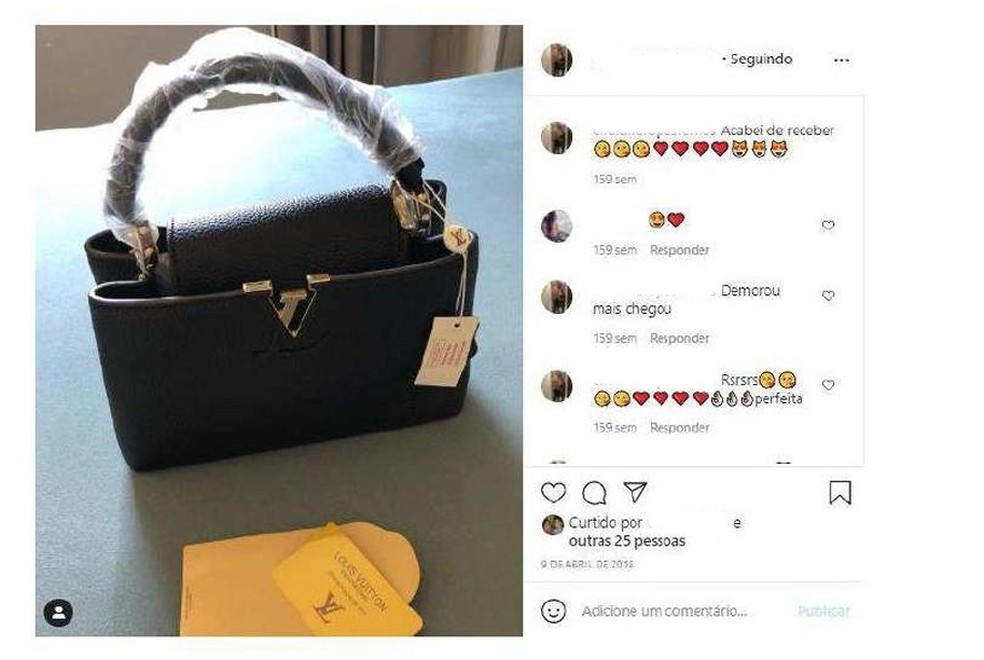 Elidiane exibe bolsa de R$ 31 mil em seu perfil no Instagram. — Foto: Reprodução