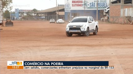 Paraíso tem comércio prejudicado por causa da poeira