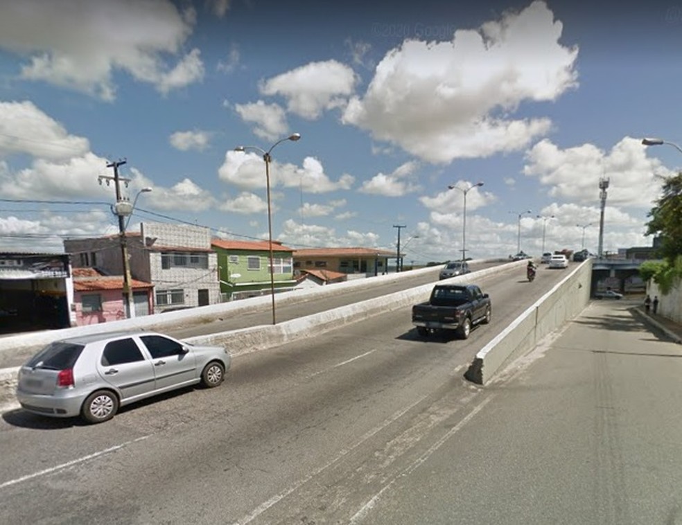 Viaduto da Urbana, em Natal — Foto: Google Street View