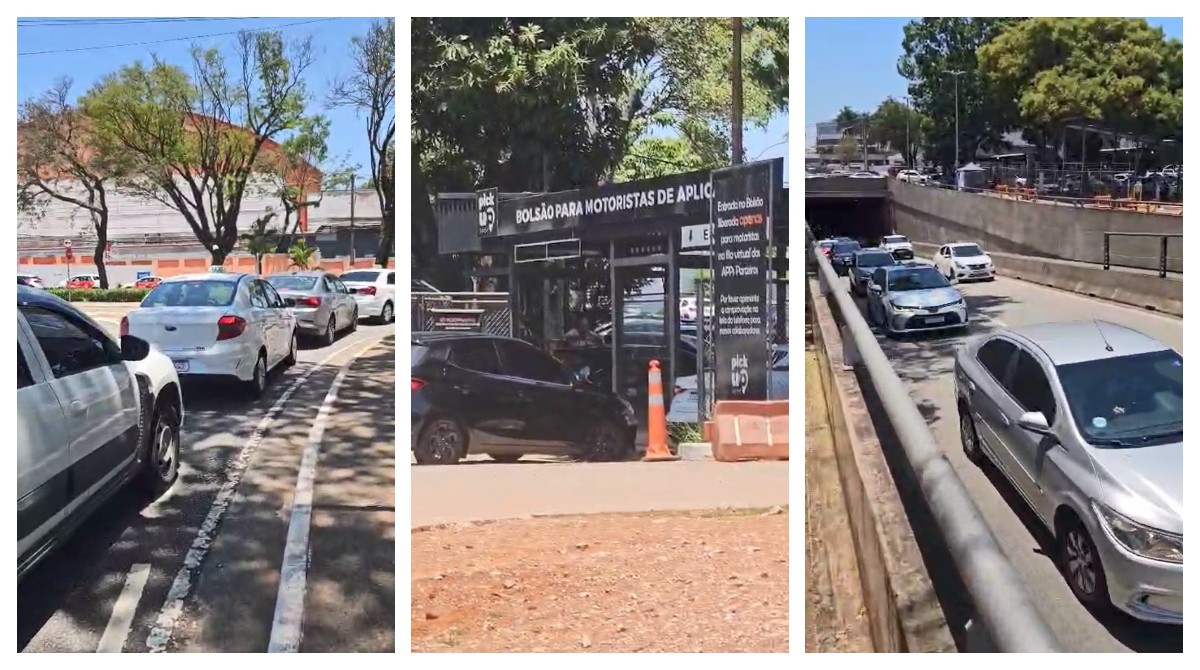 Falta de controle em bolsão de carros por aplicativo gera caos no trânsito do entorno do Aeroporto de Congonhas; Aena promete mudança