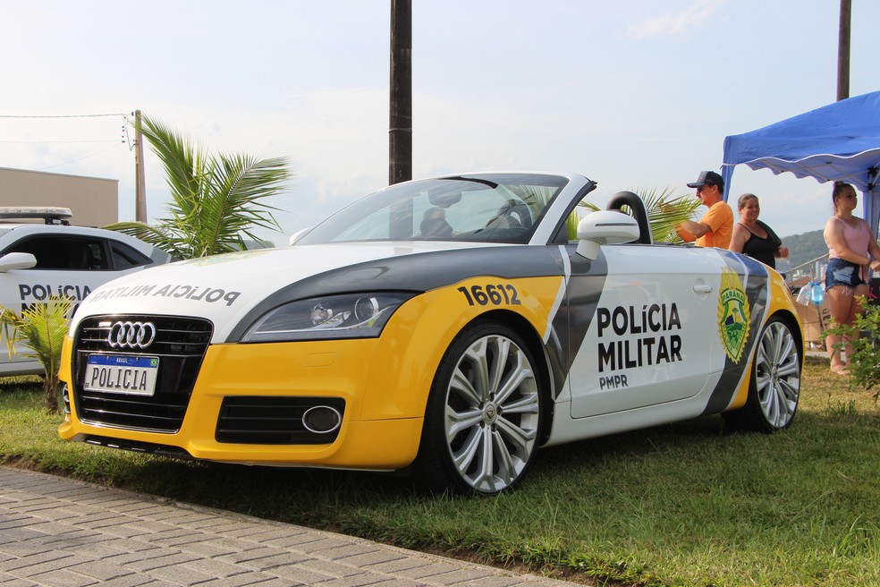 Exposições de viaturas de luxo devem ocorrer até fevereiro no litoral do Paraná — Foto: Reprodução/Polícia Militar