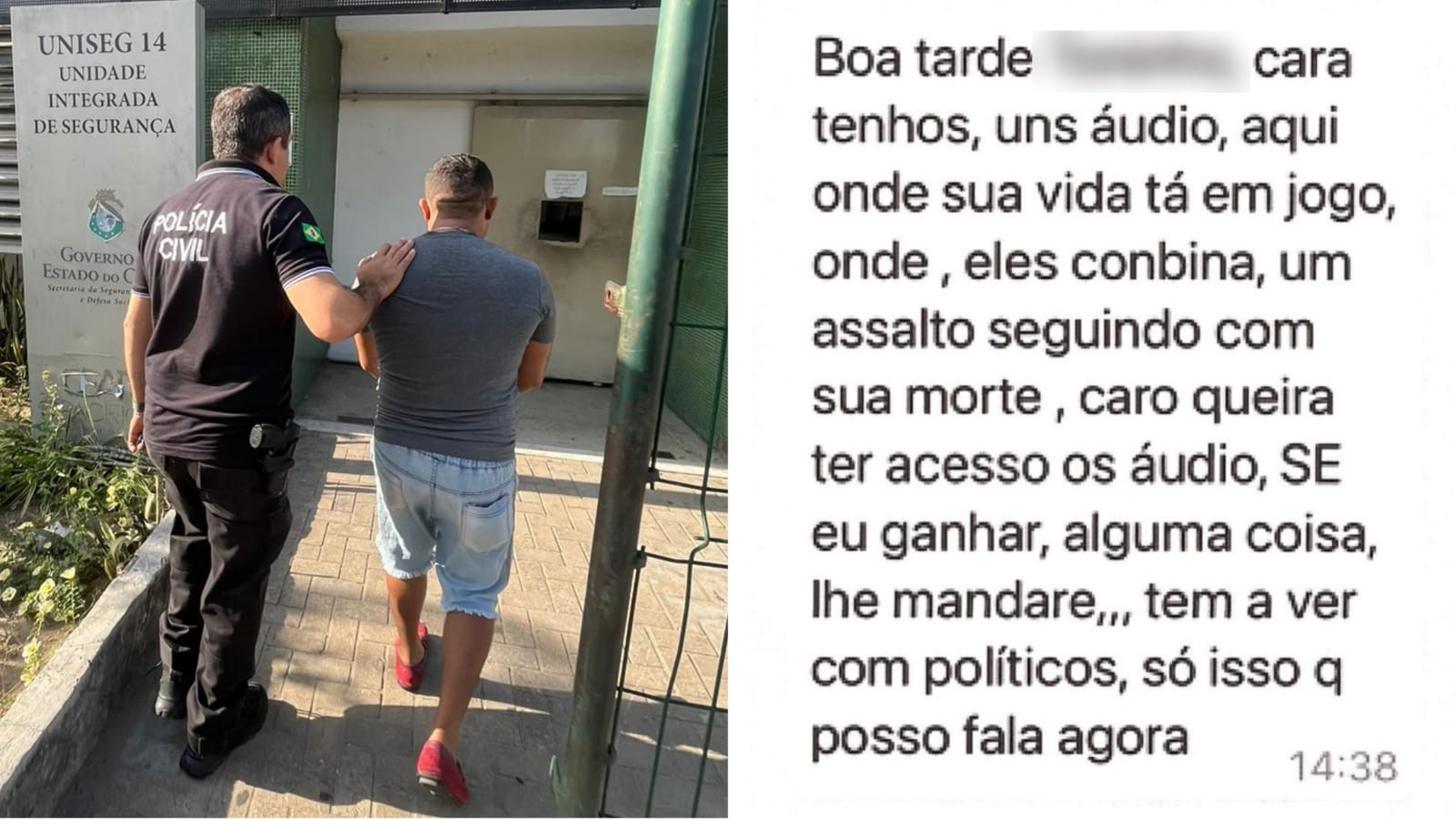 Homem é preso após pedir dinheiro para repassar mensagens com ameaças de morte a candidato a prefeito no Ceará