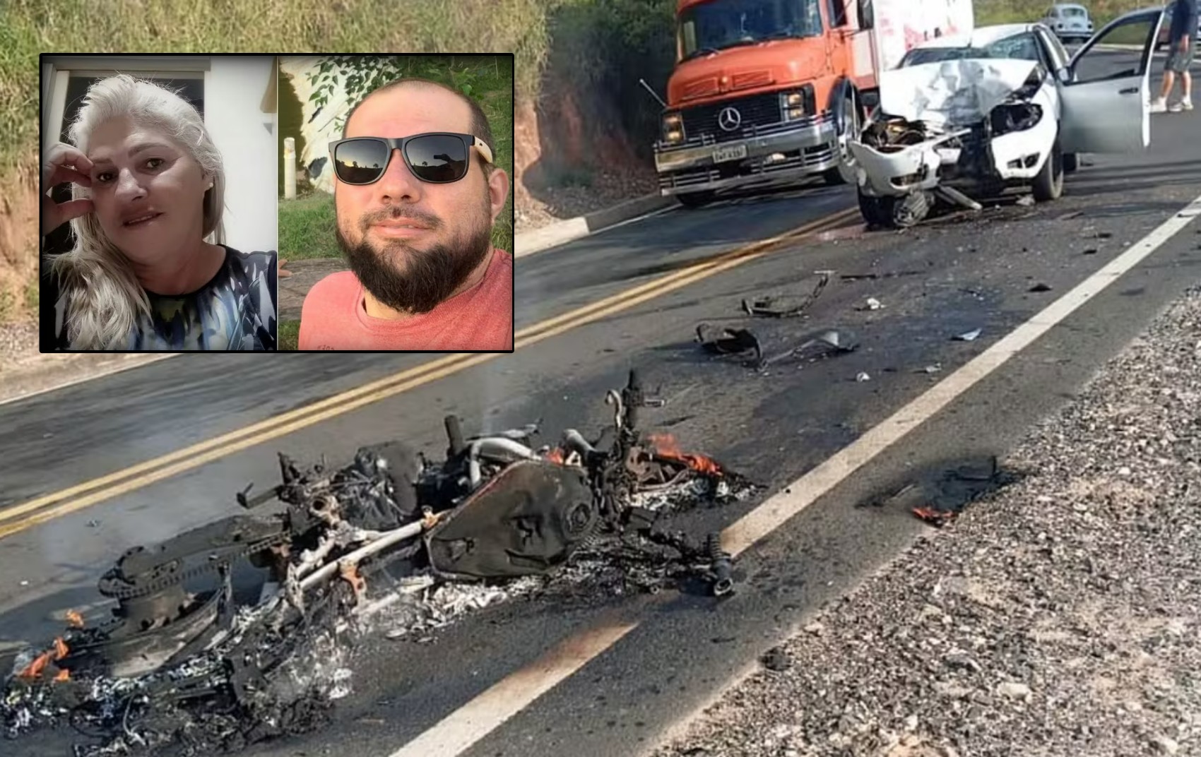 Mãe e filho morrem em acidente de moto em Jacutinga; batidas na Fernão Dias deixam dois mortos