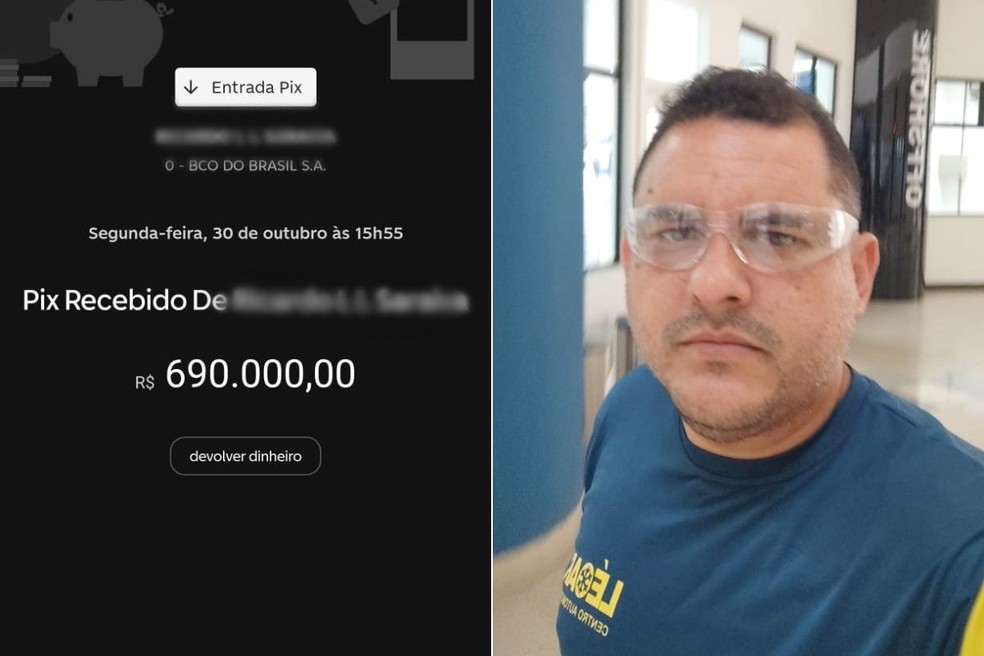 Lealdo dos Santos Souza recebeu R$ 690 mil por engano no Pix — Foto: Arquivo Pessoal