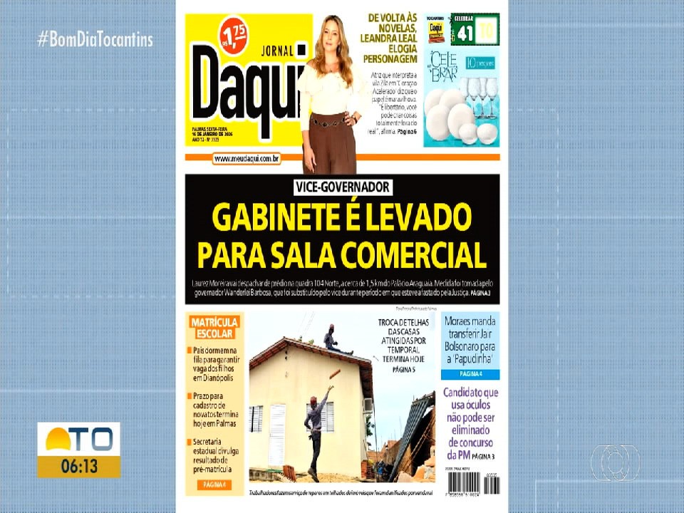 VÍDEOS: Bom Dia Tocantins de sexta-feira, 16 de janeiro de 2026
