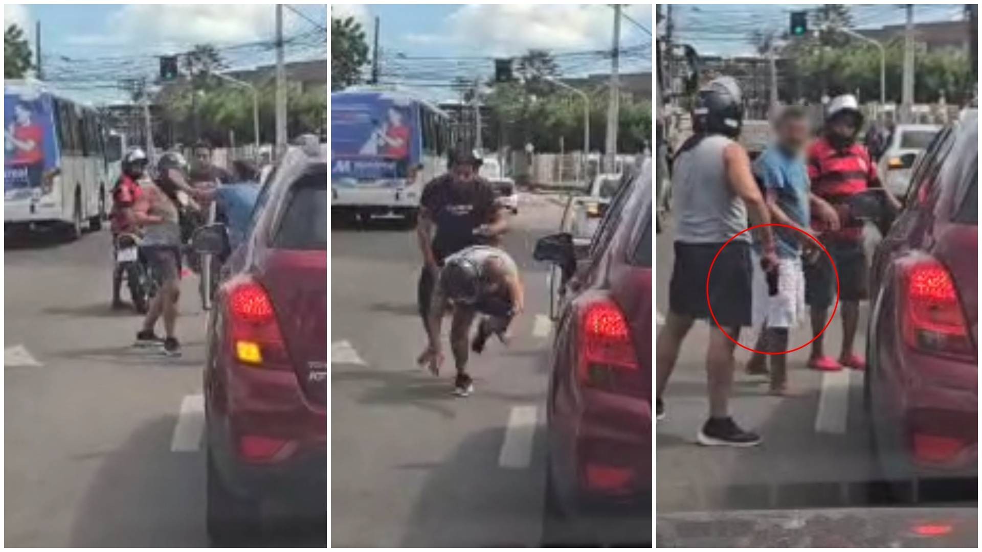 Vídeo: Homem puxa arma durante briga de trânsito em Fortaleza