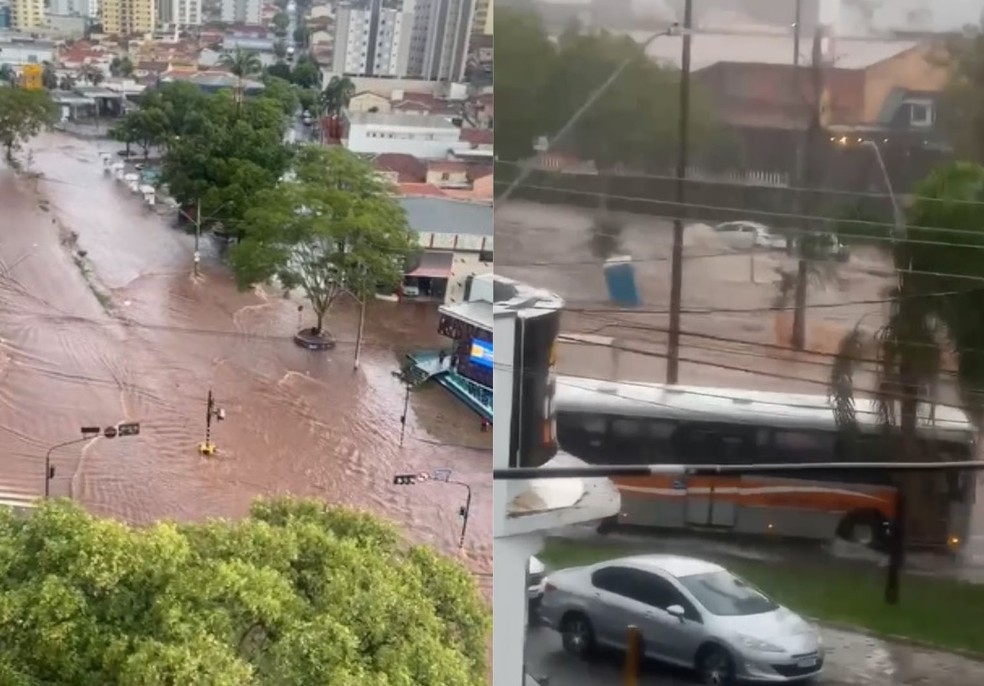 Diversos trechos da avenida Nações Unidas ficaram alagados e objetos foram arrastados pela água — Foto: Arquivo Pessoal