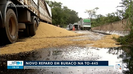 Novo reparo é feito em buraco na TO- 445, no interior do estado