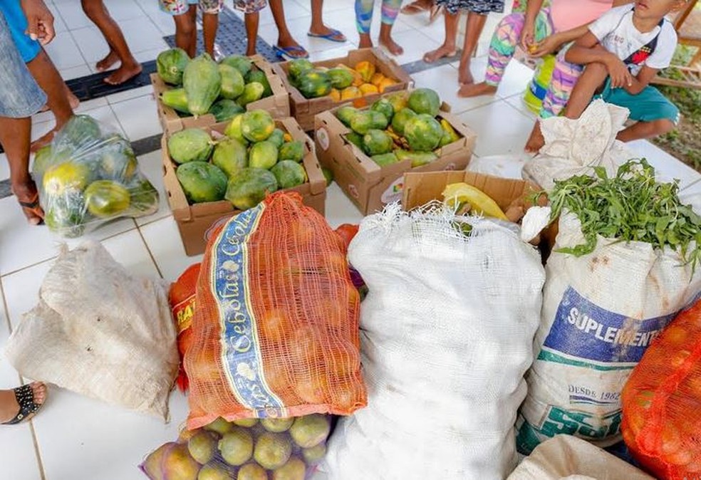 Alimentos doados do Programa de Aquisição de Alimentos (PAA) — Foto: Neto Lucena 