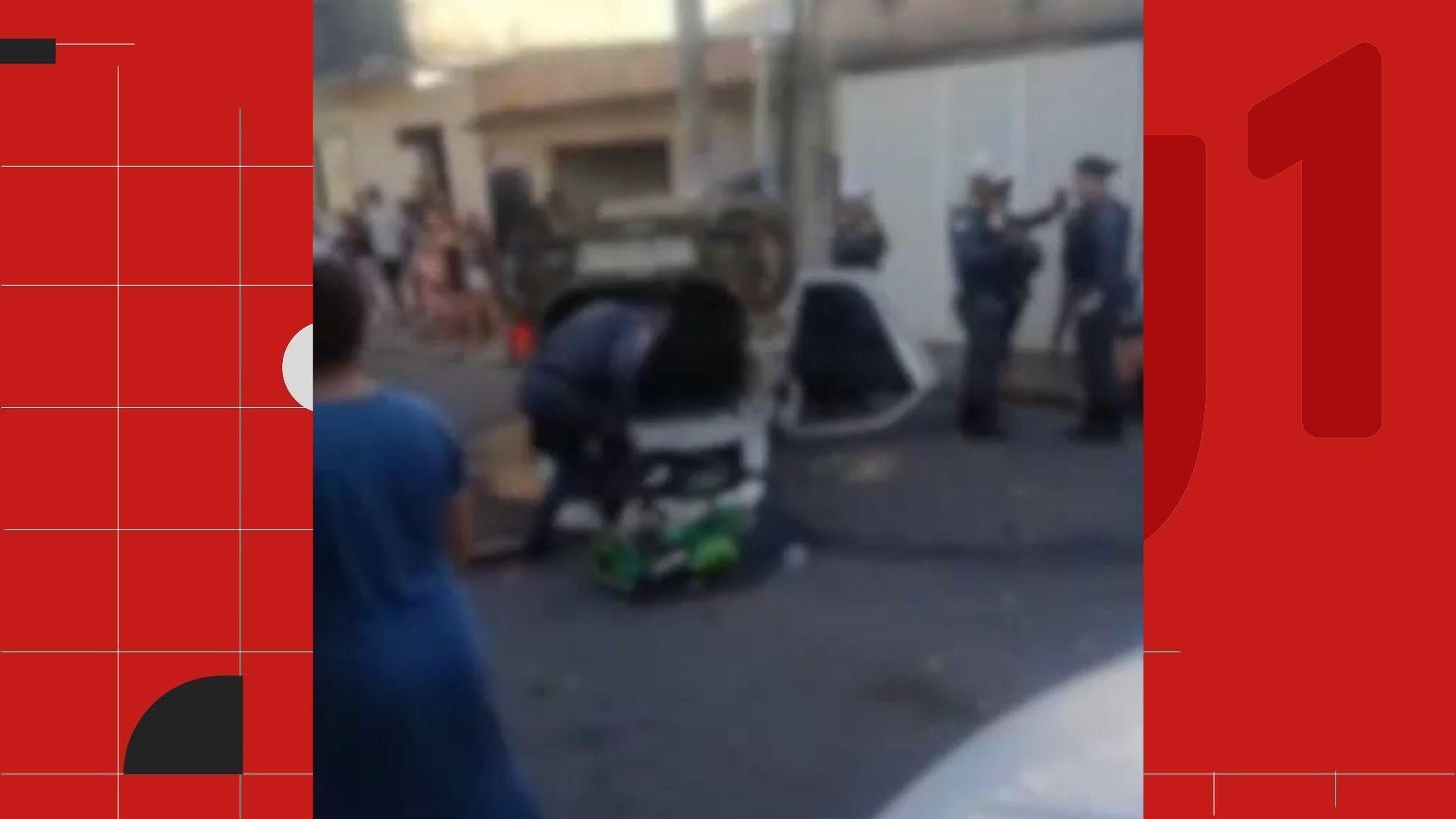 Motorista bêbado foge de blitz da polícia e capota carro com esposa e filho de 2 anos, em Cariacica
