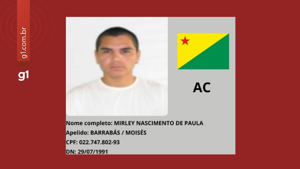 Mirley Nascimento de Paula, 34 anos - procurado pelo Ministério da Justiça — Foto: Reprodução/MJSP