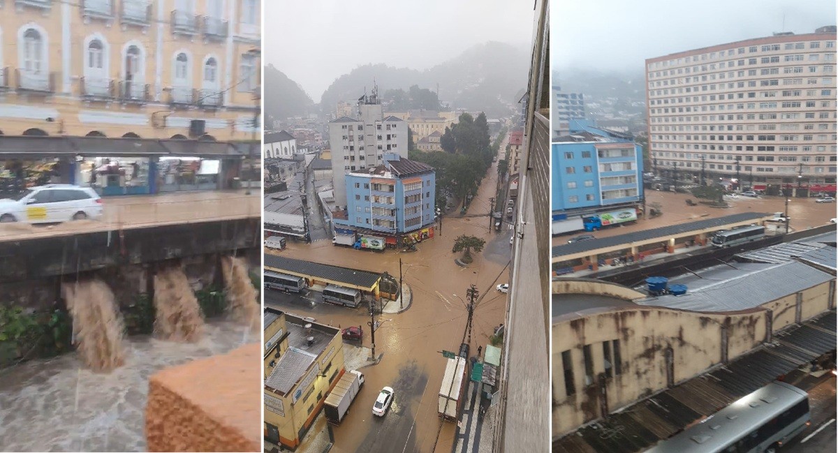 Alerta de chuva aciona sirenes e causa transtornos no transporte em Petrópolis