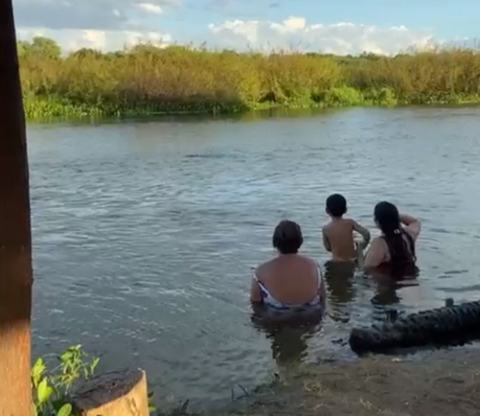 Trecho do rio Açu, onde ataque foi registrado, segundo vítima — Foto: Reprodução