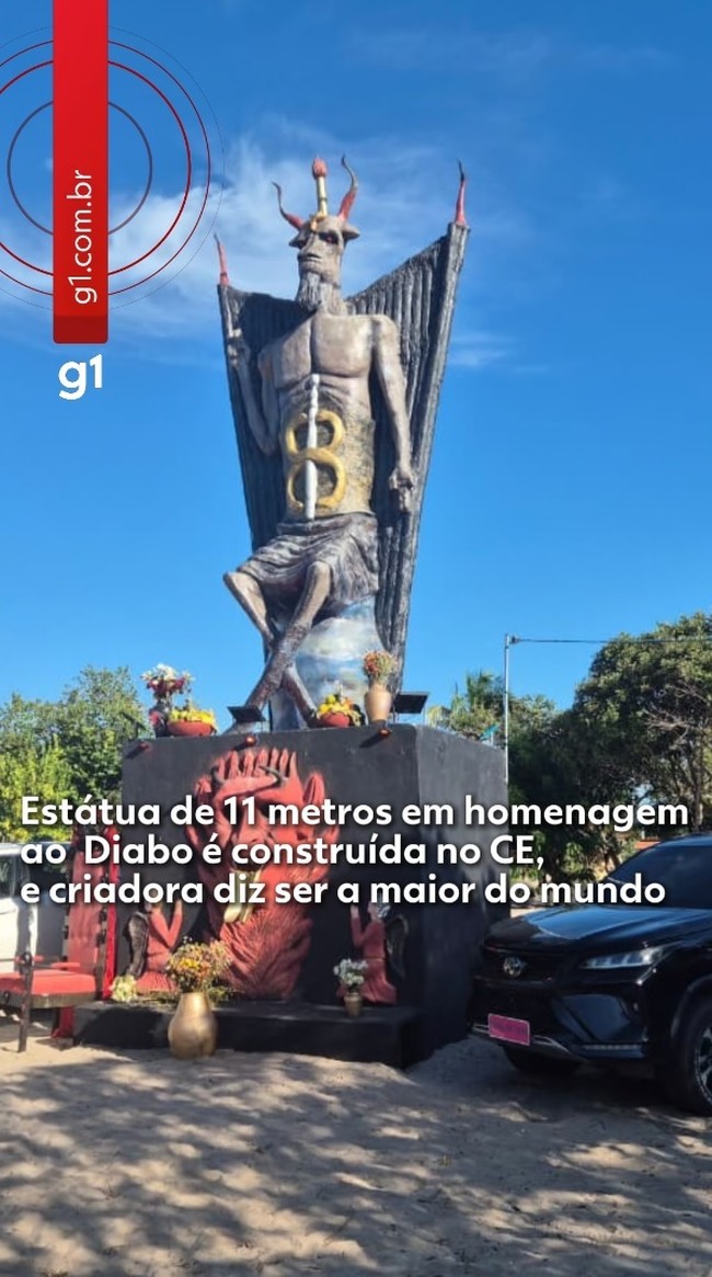 Estátua de 11 metros em homenagem ao Diabo é construída no Ceará