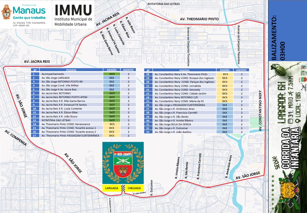 Corrida da Infantaria 2026 altera trânsito em vias de Manaus neste domingo; veja mudanças Foto — Foto: Divulgação/IMMU