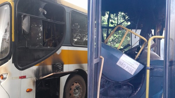 Ônibus escolar pega fogo no bairro Luizote de Freitas em Uberlândia
