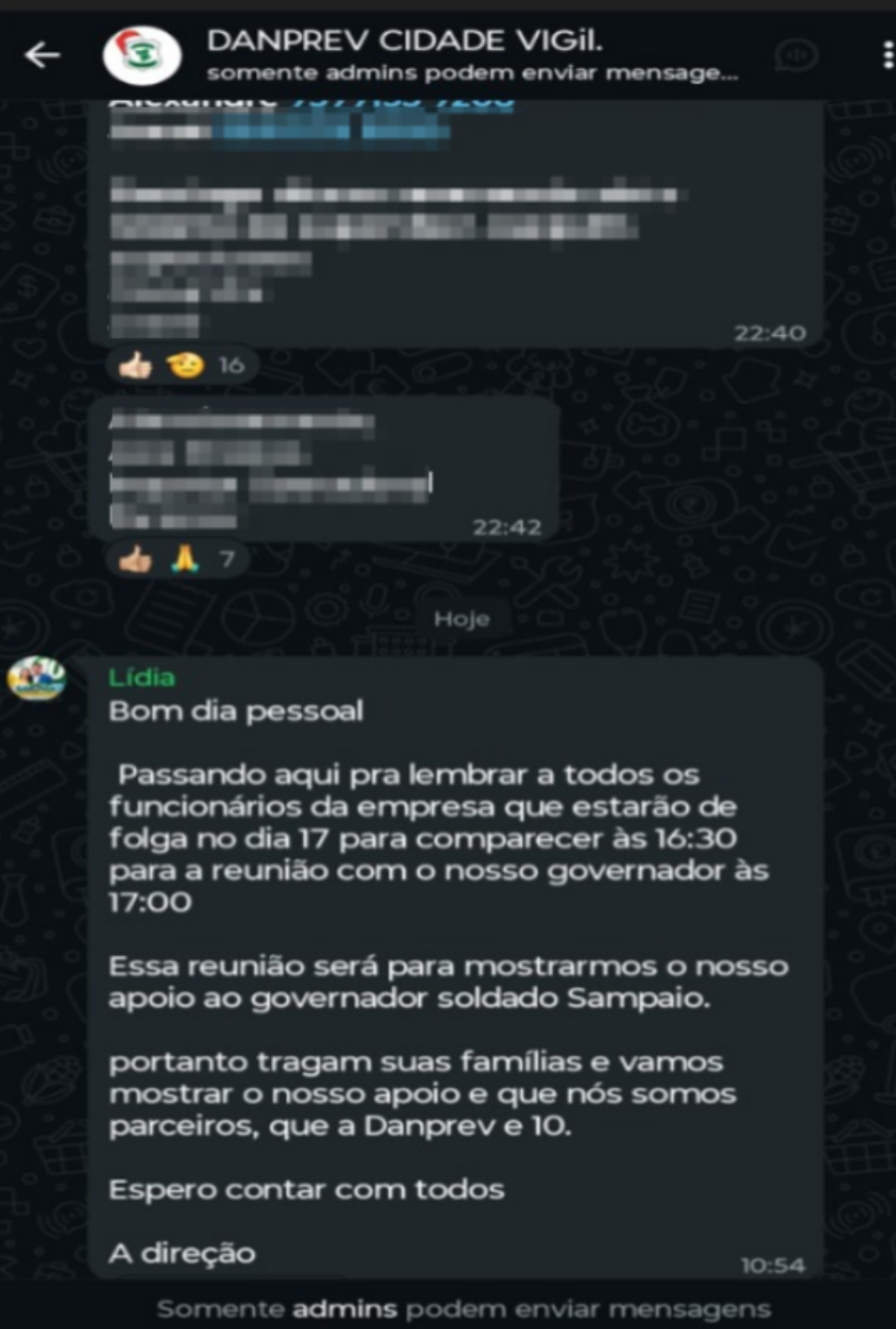 Empresa alvo da Justiça convocou funcionários de folga por WhatsApp para ato com Sampaio em Roraima