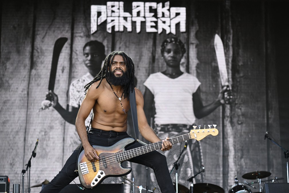 Black Pantera durante show do Rock in Rio — Foto: Mauro Pimentel/AFP