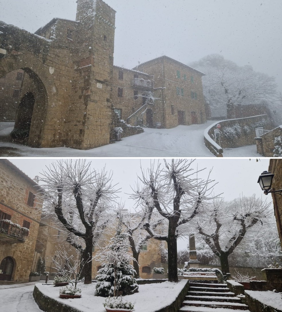 Fotos sem data da cidade de Pienza, na Itália — Foto: Reprodução/Prefeitura de Pienza