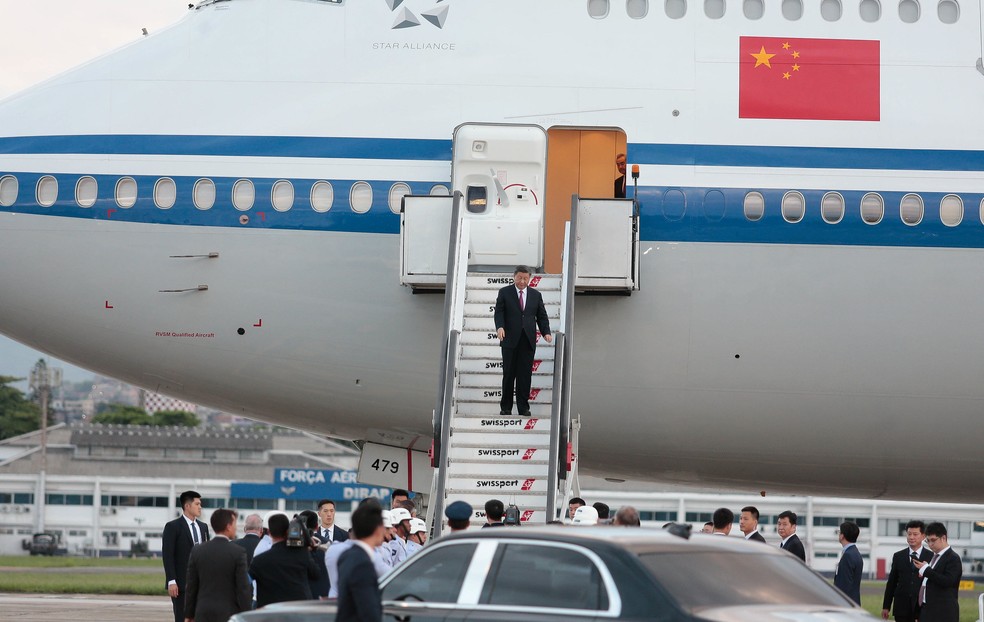 Chegada do Presidente da China, Xi Jinping — Foto: Jorge William/G20