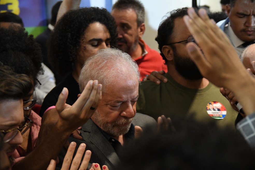 Lula participa de encontro com evangélicos em São Paulo durante a campanha eleitoral  — Foto: ANDRé RIBEIRO/FUTURA PRESS/FUTURA PRESS/ESTADÃO CONTEÚDO
