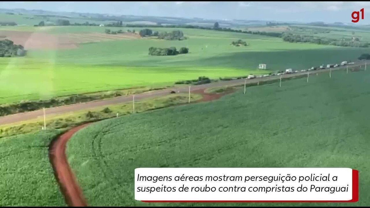 VÍDEO: Imagens aéreas mostram perseguição policial a suspeitos de roubar compristas do Paraguai | Oeste e Sudoeste