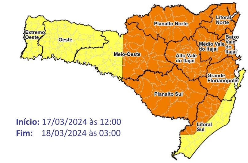 Em meio ao calorão, meteorologia prevê tempo instável e temporais em SC no domingo; veja onde