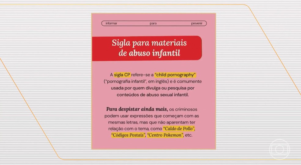 A  Childhood Brasil, organização que atua na proteção da infância, explica que alguns emojis têm significados distorcidos por pedófilos — Foto: Bom Dia Brasil