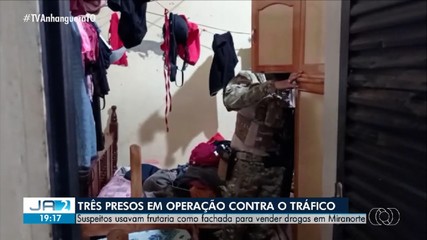 Operação contra o tráfico de drogas prende três suspeitos em Miranorte
