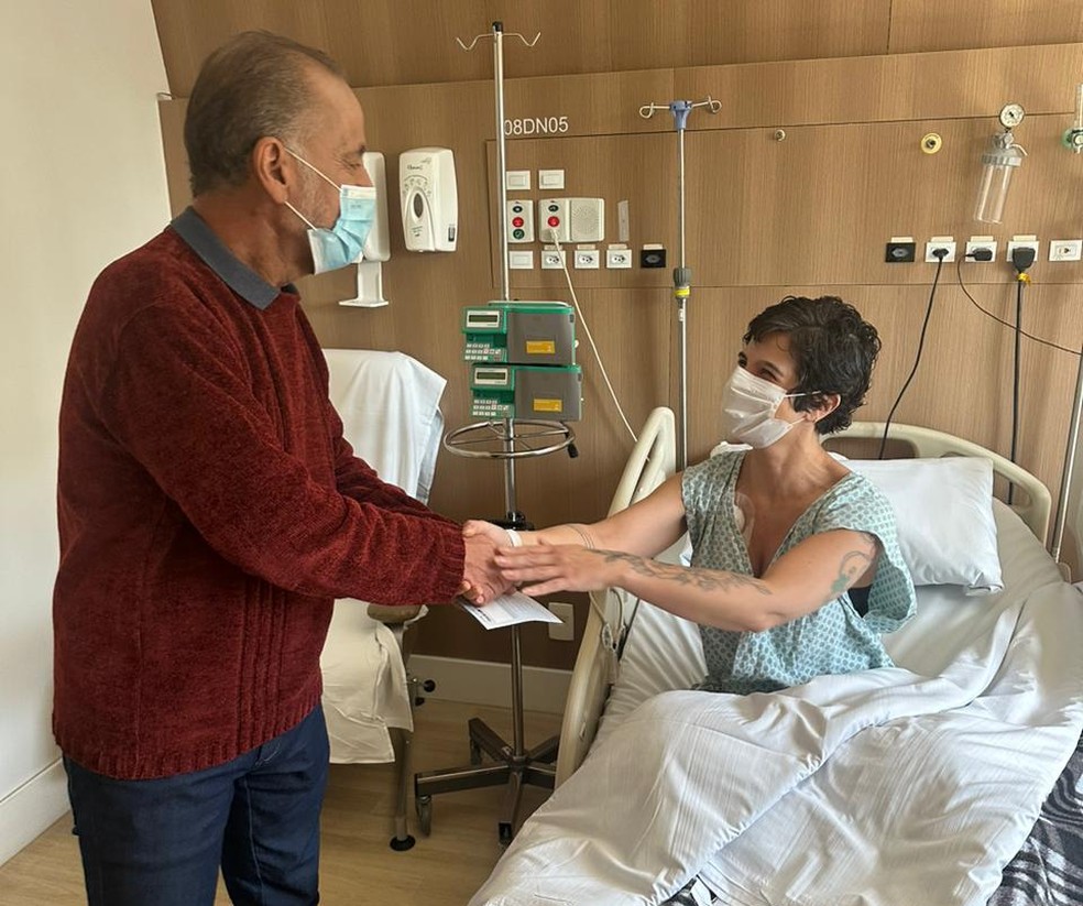 Paulo e Renata se encontraram no hospital — Foto: Arquivo pessoal