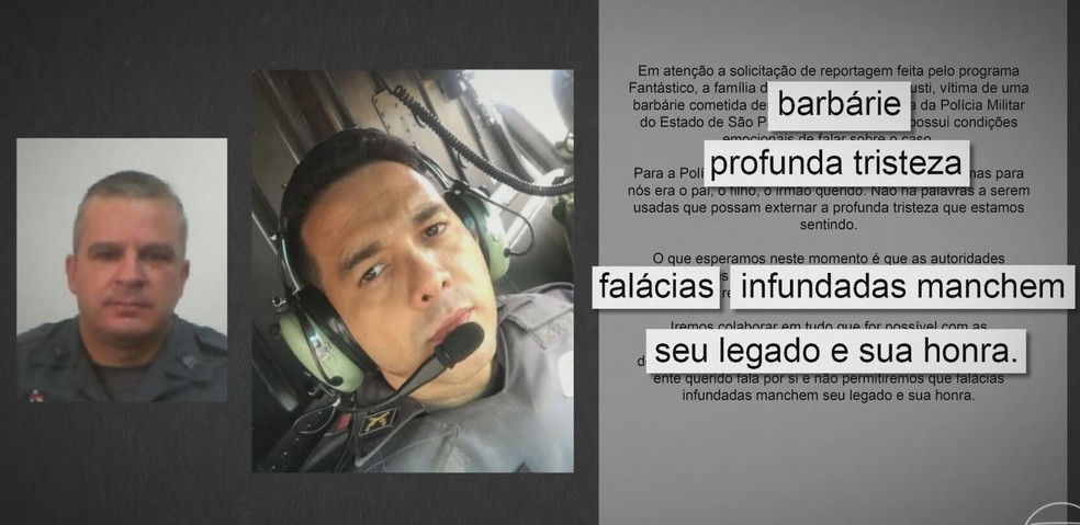 Em nota, familiares da vítima disseram que as alegações do atirador são infundadas. — Foto: TV Globo/Reprodução