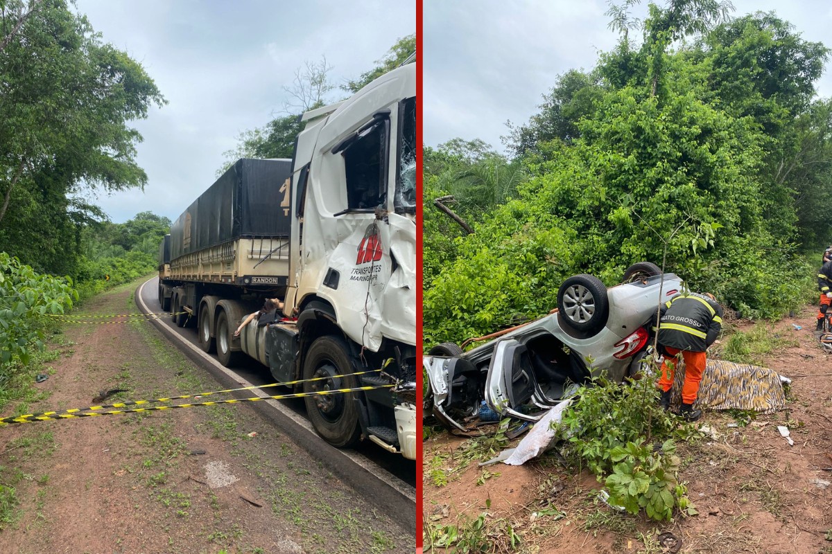 Família brasileira morre em acidente na rodovia BR-070 em Mato Grosso