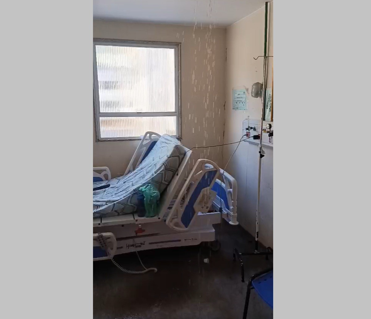 Vídeo: Água invade quarto da ala cardiológica de hospital em Nova Friburgo