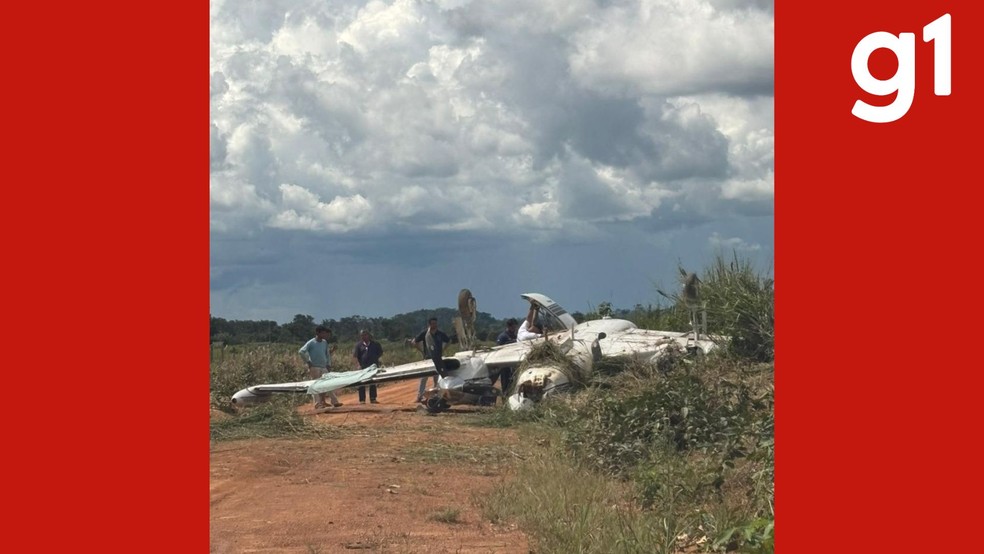 Avião que transportava pacientes cai em Nova Bandeirantes (MT) — Foto: Reprodução