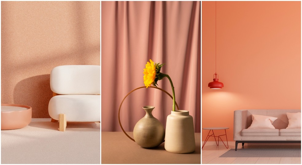 Segundo a Pantone, a cor 'Peach Fuzz' reflete o passado, mas foi remodelada para expressar um ambiente contemporâneo — Foto: Freepik/Divulgação