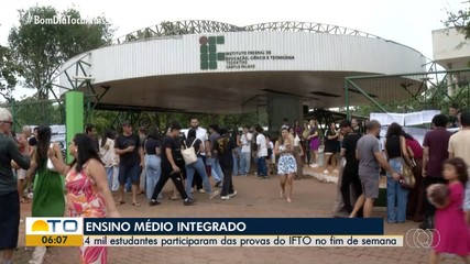 Estudantes participam das provas do IFTO para o ensino técnico integrado ao médio
