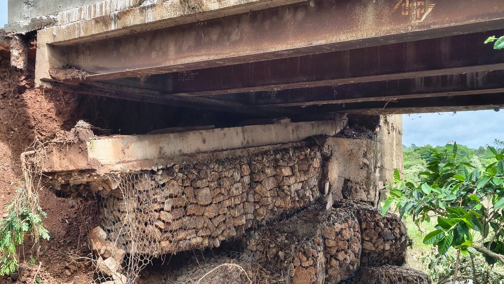 O trecho está sinalizado, e motoristas estão desviando a rota pela estrada do Barreiro e também pela estrada do Sarandi — Foto: Divulgação/Defesa Civil