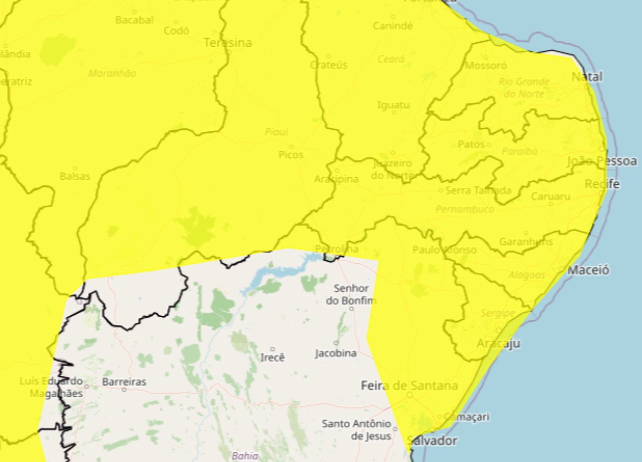 Interior de PE tem aviso de chuvas intensas com perigo potencial para 99 municípios