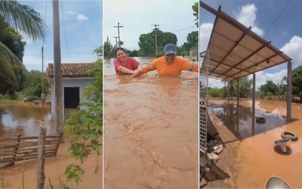 Chuvas no interior da Bahia — Foto: Redes sociais