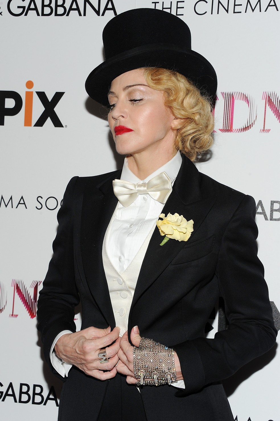 Madonna na estreia de "Madonna: The MDNA Tour", em 2013 — Foto: Evan Agostini/Invision/AP