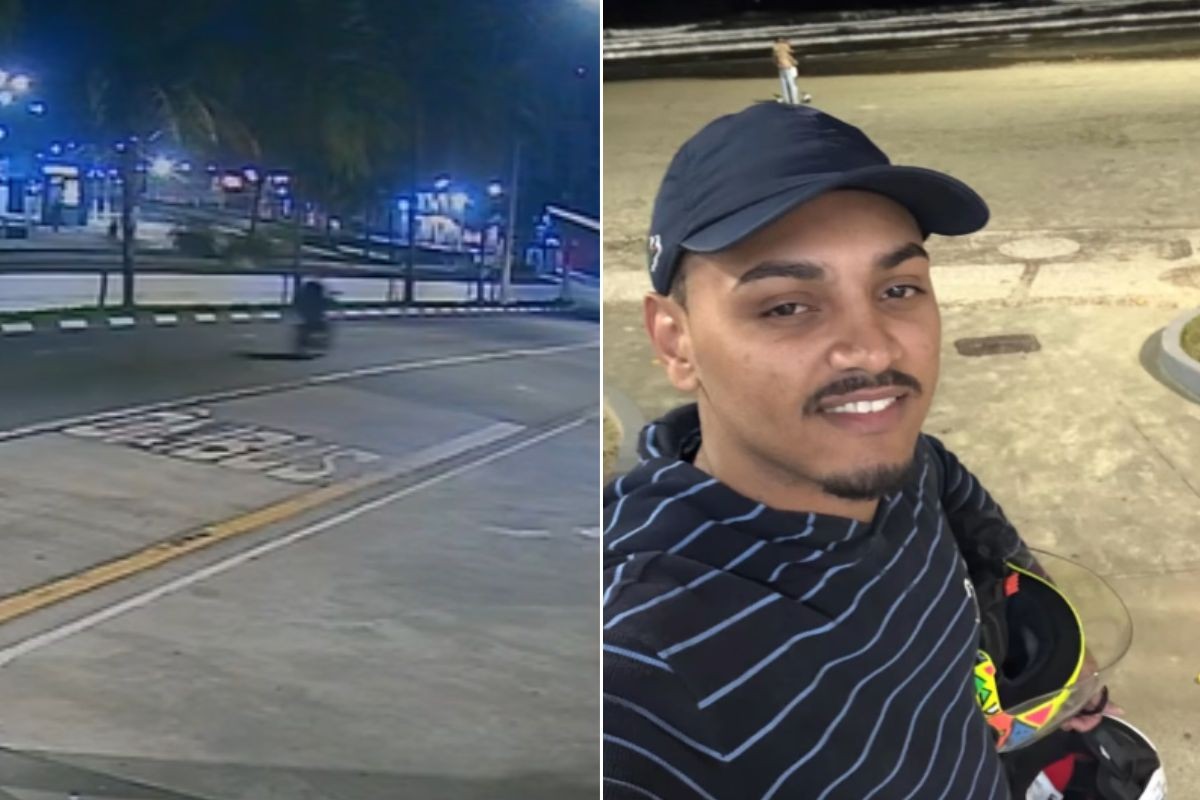 Jovem morre após bater moto em poste em Guarujá; vídeo mostra jovem momentos antes da colisão
