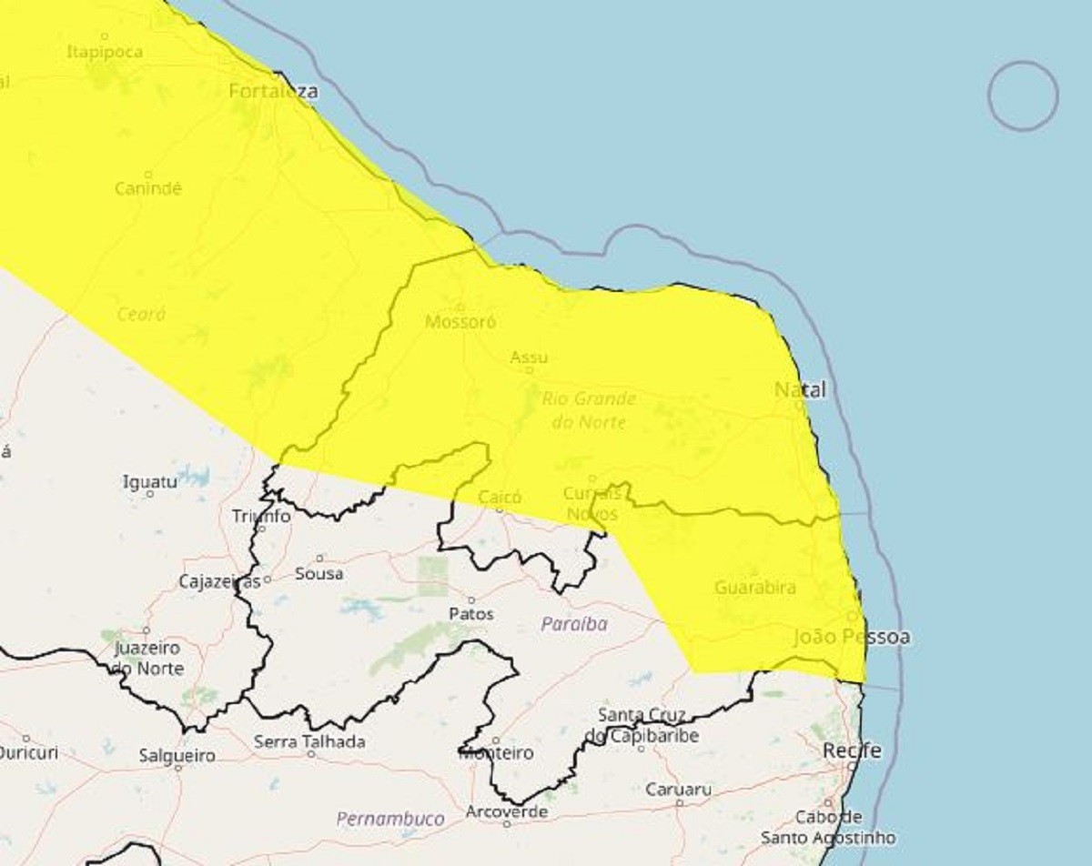 Inmet alerta para mais chuvas intensas em Natal e outras 152 cidades do RN
