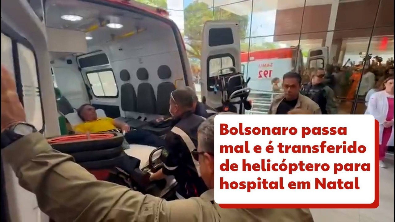 Bolsonaro passa mal e é transferido de helicóptero para hospital em Natal