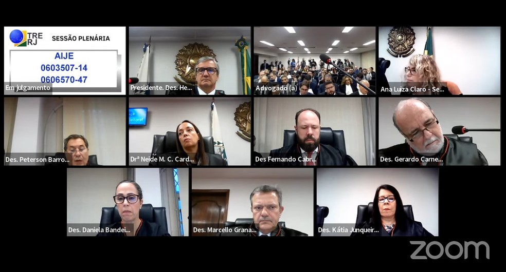 Desembargador-relator faz leitura de voto sobre pedido de cassação de Castro — Foto: Reprodução redes sociais