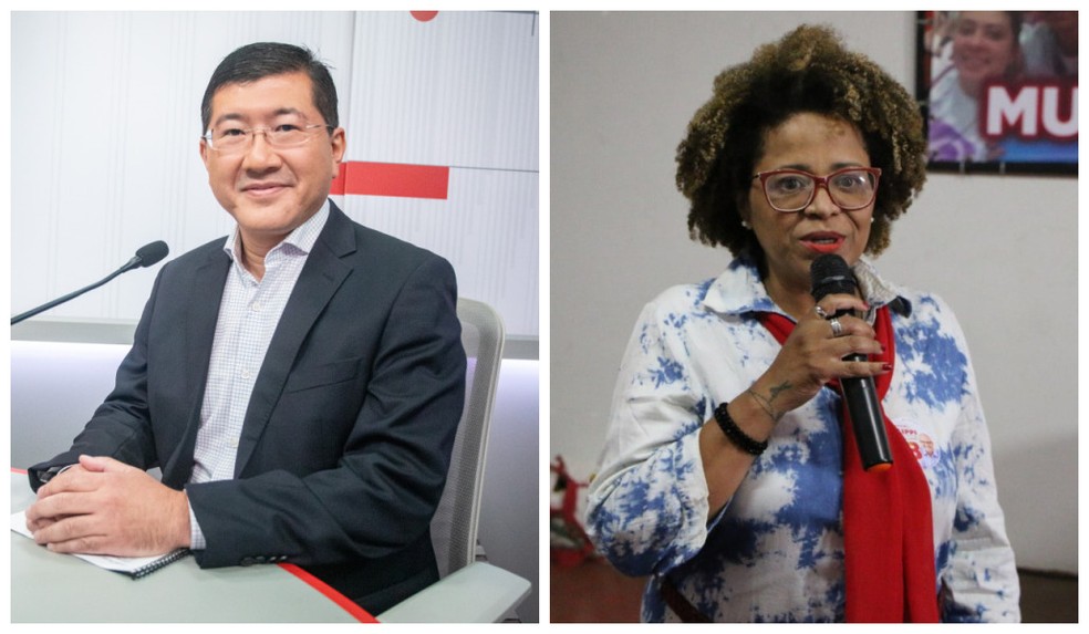 O prefeito de Diadema, Taka Yamauchi (MDB), e a vereadora Patrícia Ferreira (PT), ex-vice-prefeita da cidade. | Foto: Montagem/g1/Fabio Tito/Divulgação