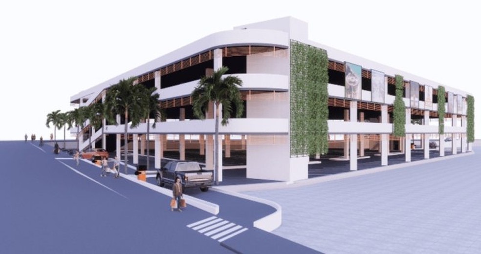Projeto da construção de um edifício-garagem no Mercado Central em João Pessoa — Foto: Divulgação/Prefeitura de João Pessoa