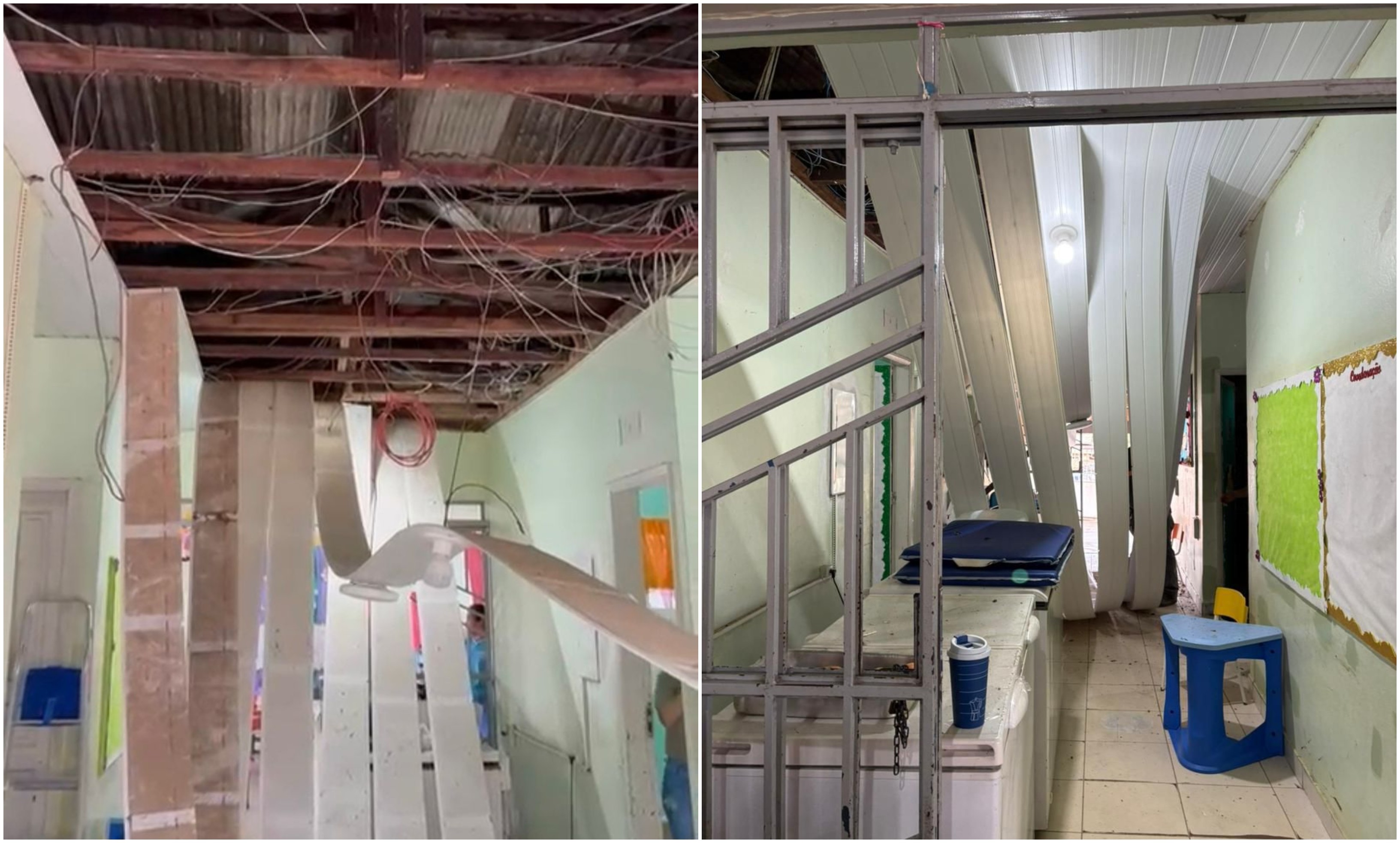 Forro de escola da prefeitura desaba 3 dias antes de receber alunos em Boa Vista